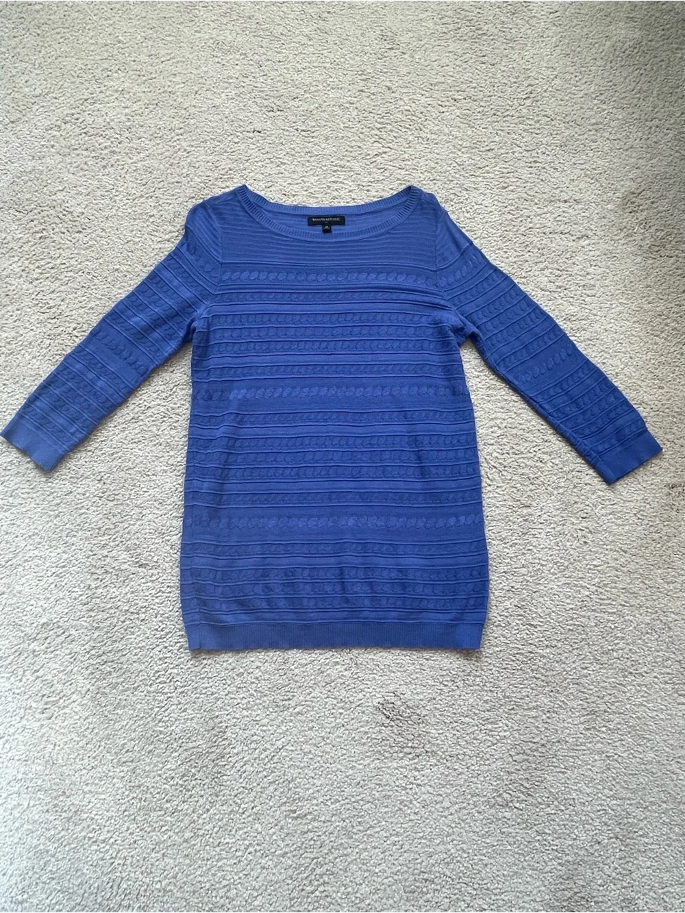 Banana Republic Royal Blue Textured Boatneck Sweater